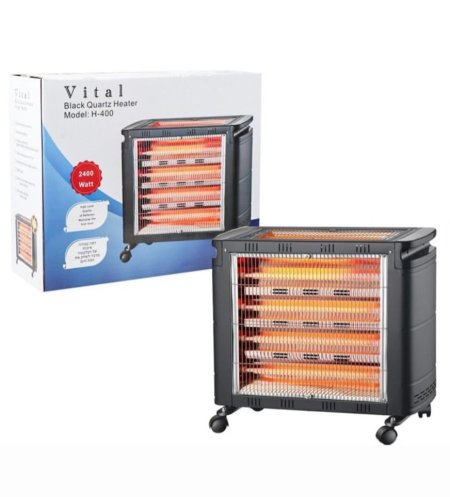 صوبة كهربا 3+2 عمود 2000W اسود VITAL H-300 ++